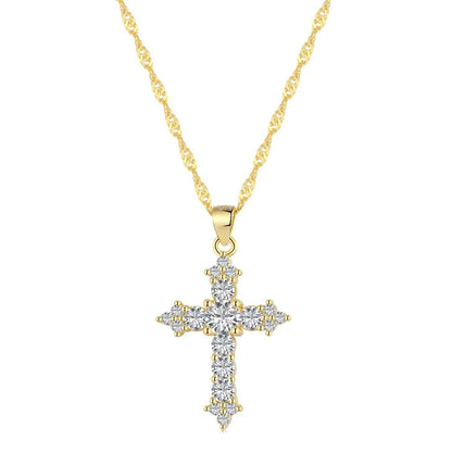 [Perla Lux]Delicate Cross Shape Necklace