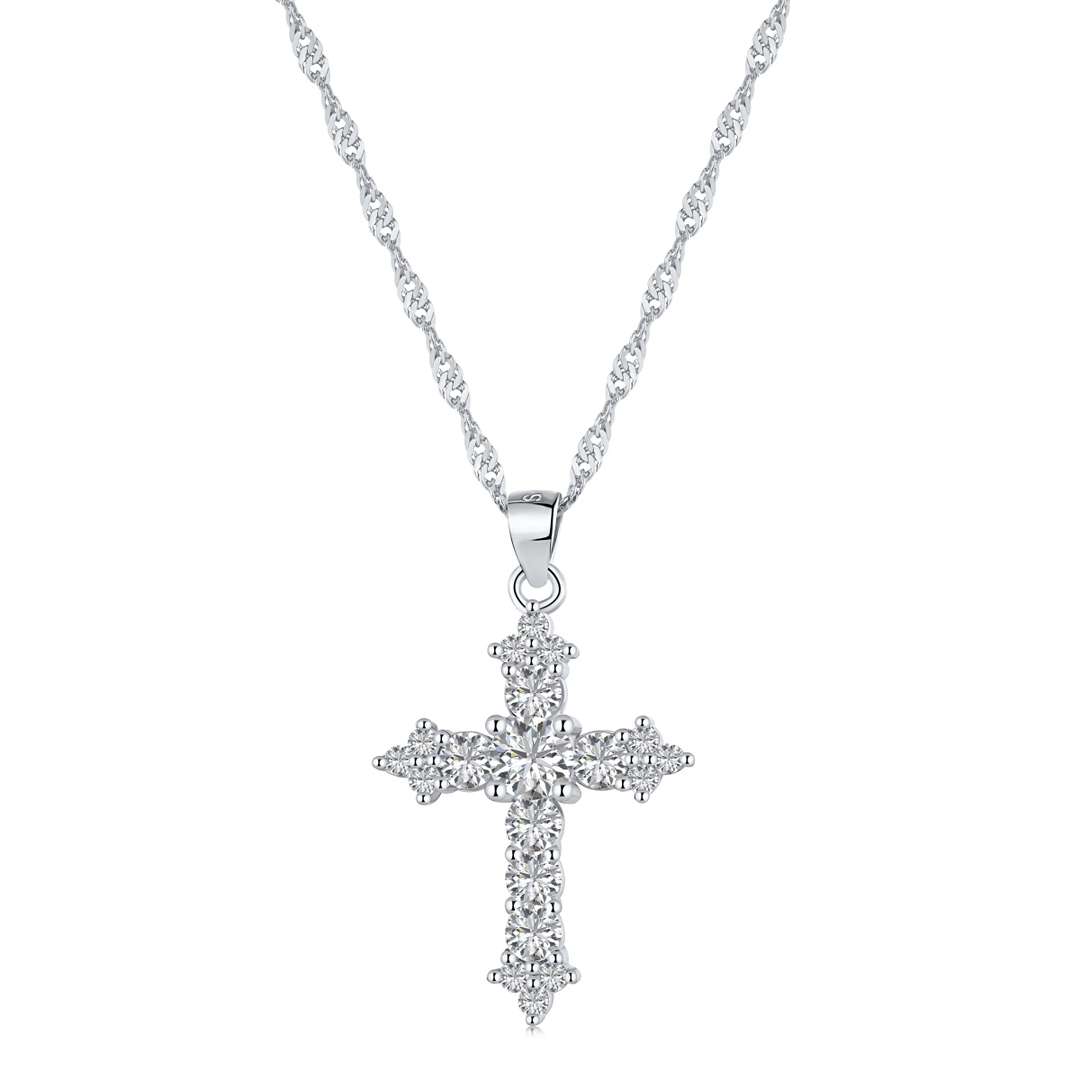 [Perla Lux]Delicate Cross Shape Necklace