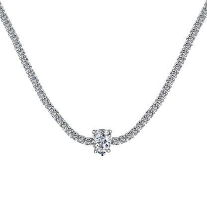 [Perla Lux]1.0 carat Unique Pear Cut Tennis Necklace