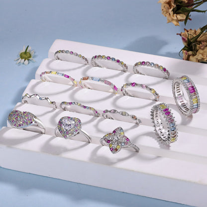 [Perla Lux]Ornate Vibrant Round Cut Daily Ring