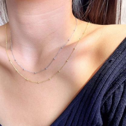 [Perla Lux]Small Bead Clavicle Chain Simple Necklace