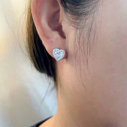 [Perla Lux]Sparkling Heart Shape Lover Earrings