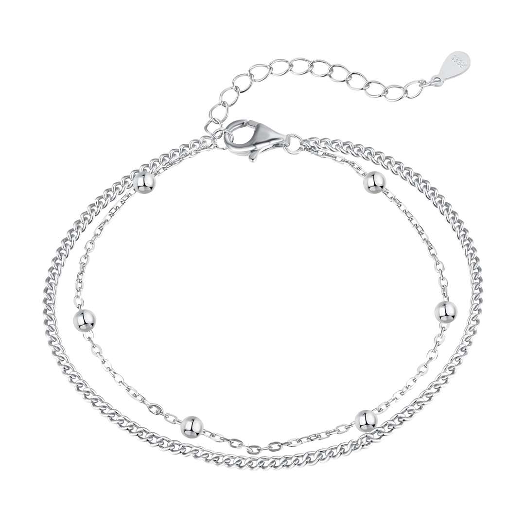 [Perla Lux]Delicate Bead Double Layer Bracelet