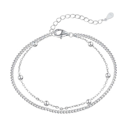 [Perla Lux]Delicate Bead Double Layer Bracelet