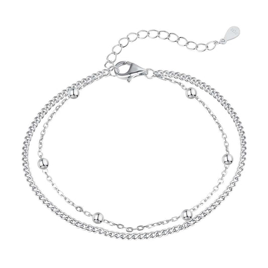[Perla Lux]Delicate Bead Double Layer Bracelet