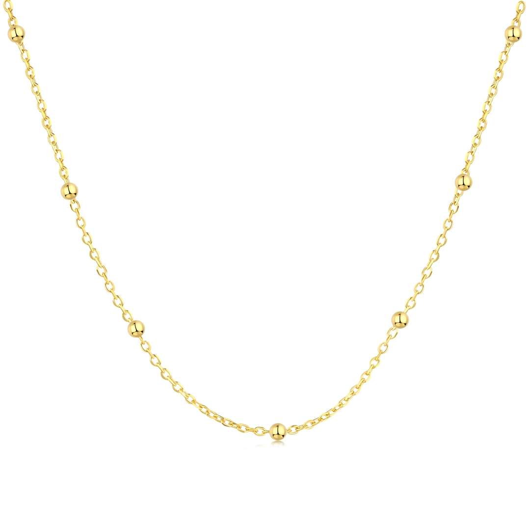 [Perla Lux]Small Bead Clavicle Chain Simple Necklace
