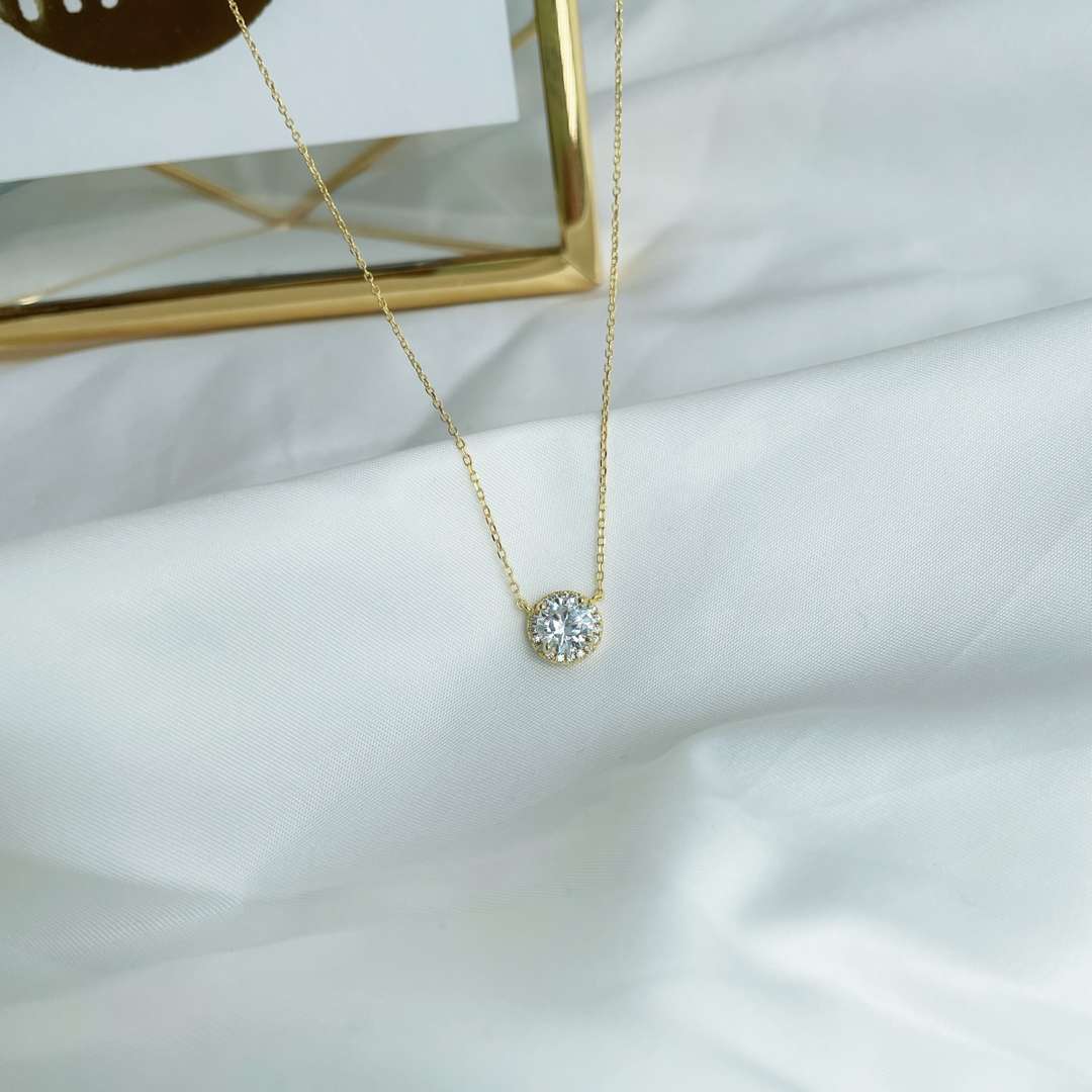 [Perla Lux]Luxurious Round Cut Necklace