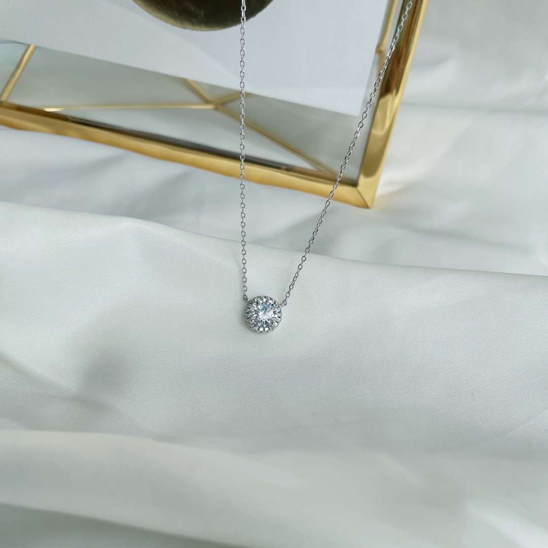 [Perla Lux]Luxurious Round Cut Necklace