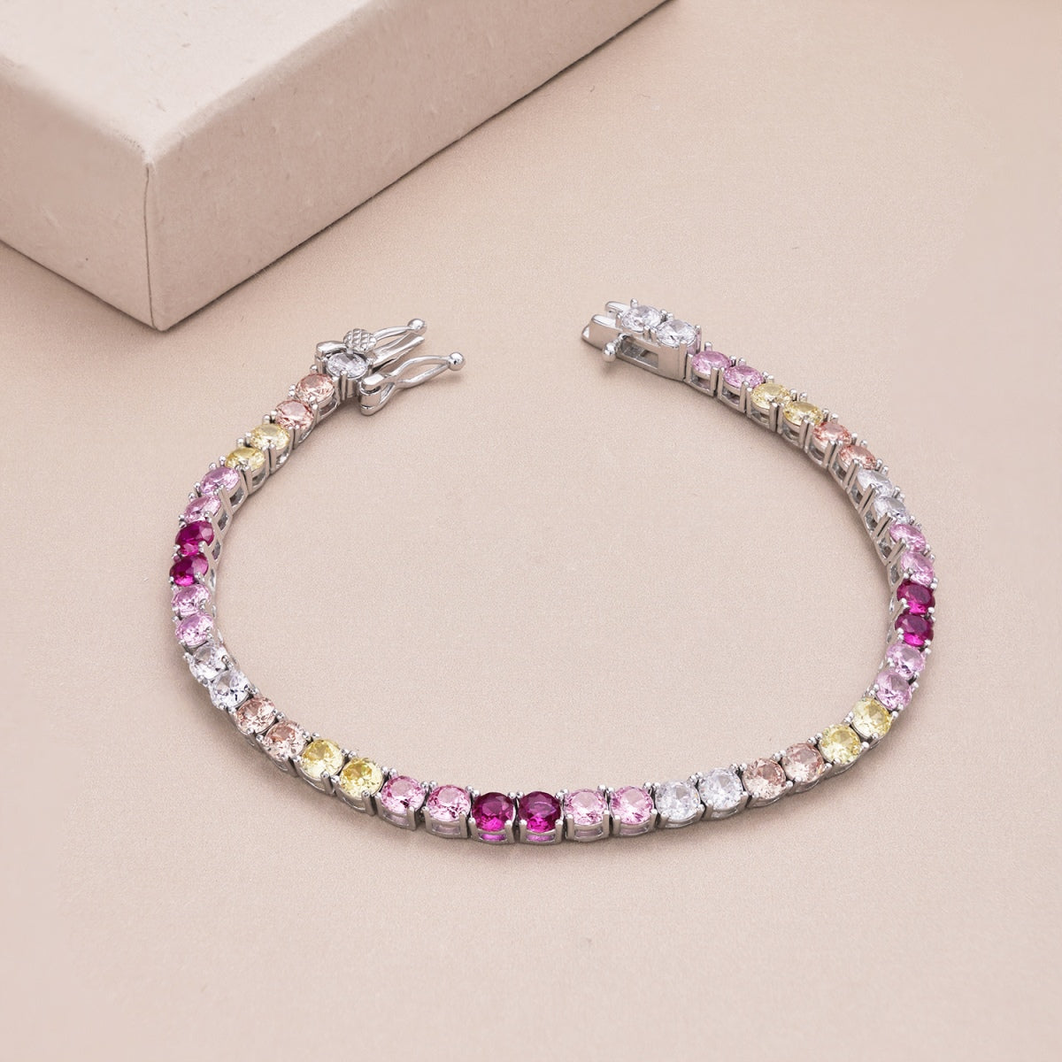 [Perla Lux]Radiant Colorful Round Cut Tennis Bracelet