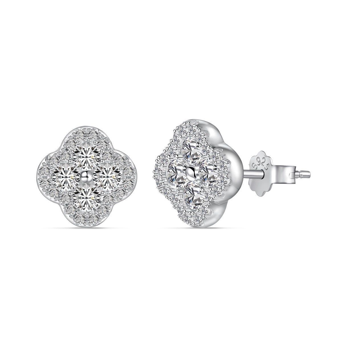 [Perla Lux]Four-Leaf Clover Flower Shaped Earrings