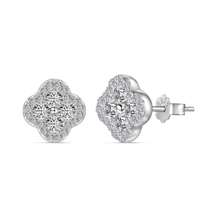 [Perla Lux]Four-Leaf Clover Flower Shaped Earrings
