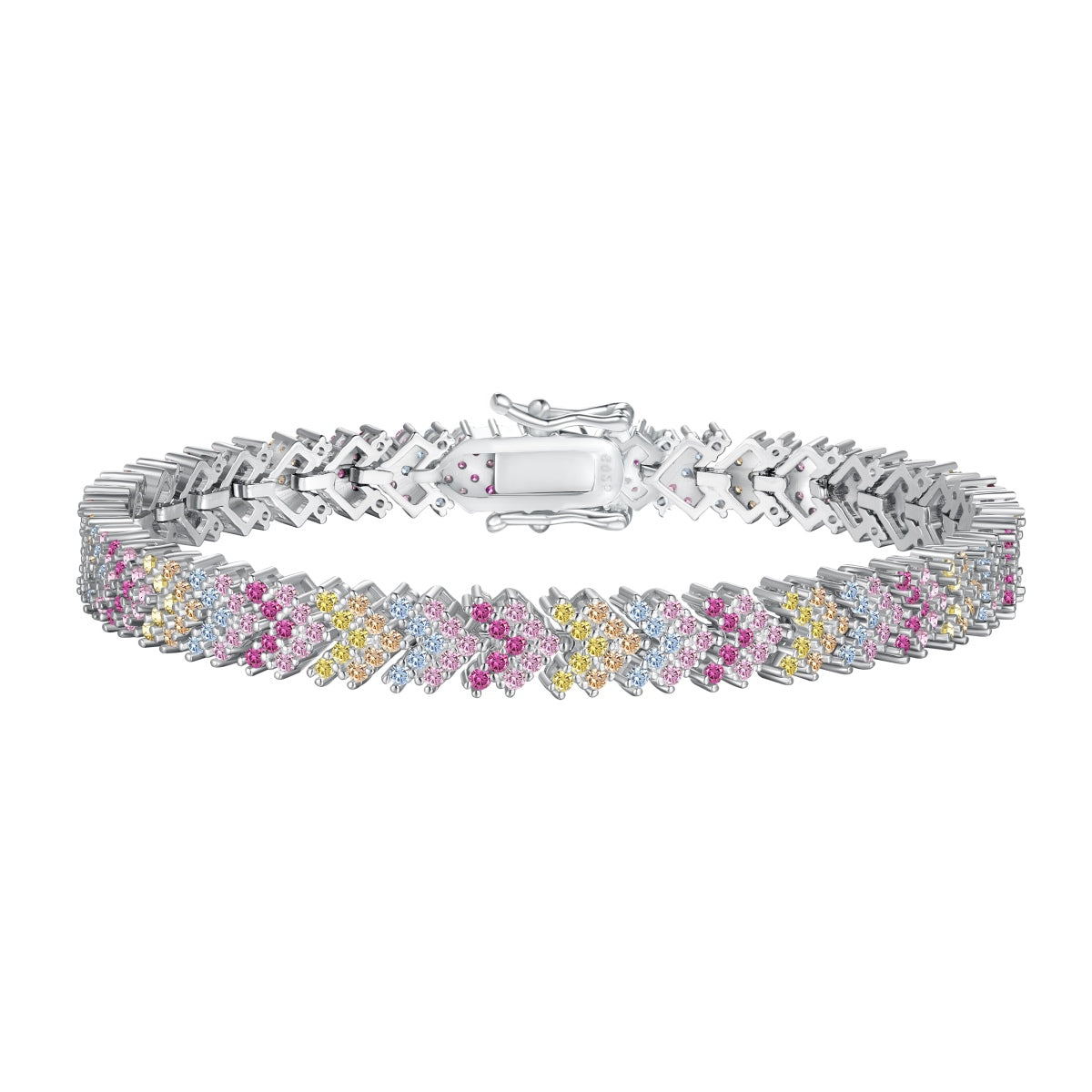 [Perla Lux]Ornate Sparkling Round Cut Party Bracelet