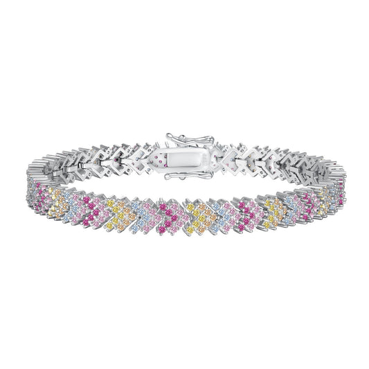 [Perla Lux]Ornate Sparkling Round Cut Party Bracelet