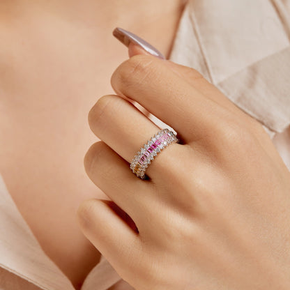 [Perla Lux]Ornate Colorful Radiant Cut Daily Ring