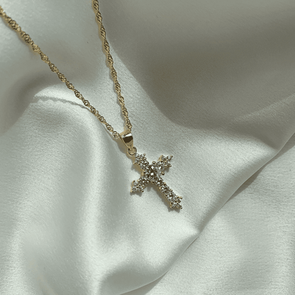 [Perla Lux]Delicate Cross Shape Necklace