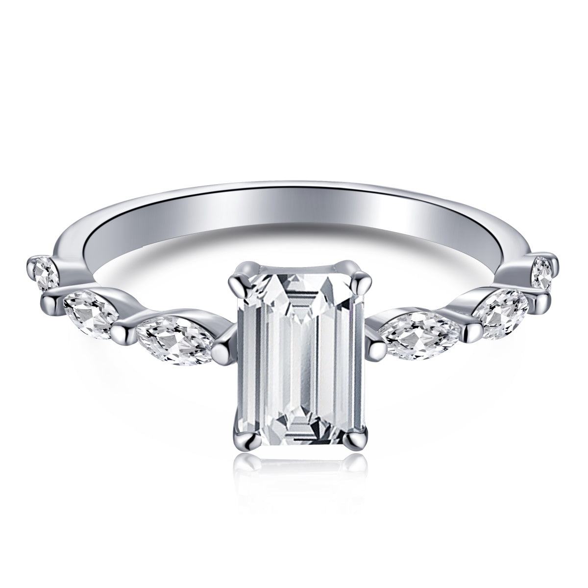 [Perla Lux]1.0 Carat Dainty Resplendent Radiant Cut Daily Ring