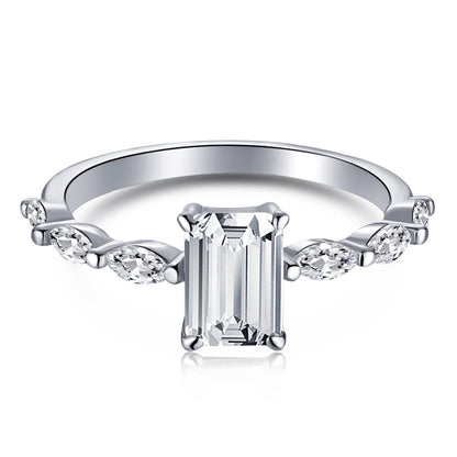 [Perla Lux]1.0 Carat Dainty Resplendent Radiant Cut Daily Ring