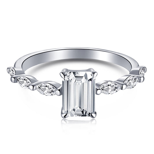 [Perla Lux]1.0 Carat Dainty Resplendent Radiant Cut Daily Ring