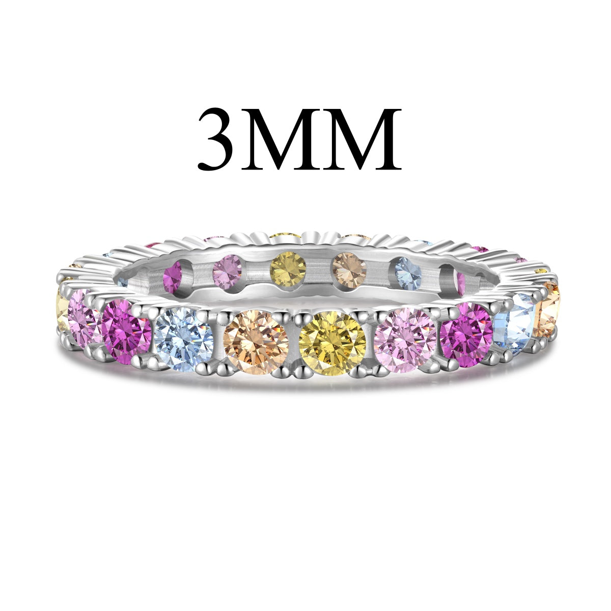 [Perla Lux]Dazzling Lustrous Round Cut Tennis Ring