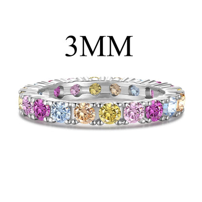 [Perla Lux]Dazzling Lustrous Round Cut Tennis Ring