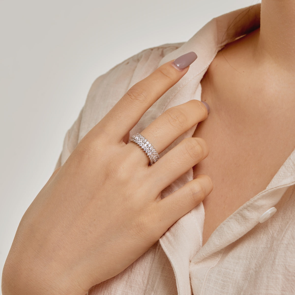 [Perla Lux]Ornate Colorful Radiant Cut Daily Ring