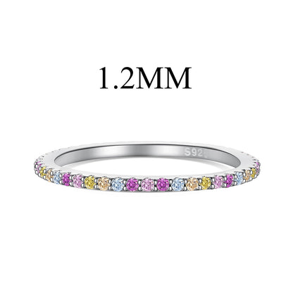 [Perla Lux]Ornate Colorful Round Cut Tennis Ring