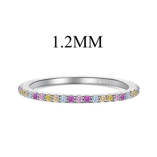 [Perla Lux]Ornate Colorful Round Cut Tennis Ring