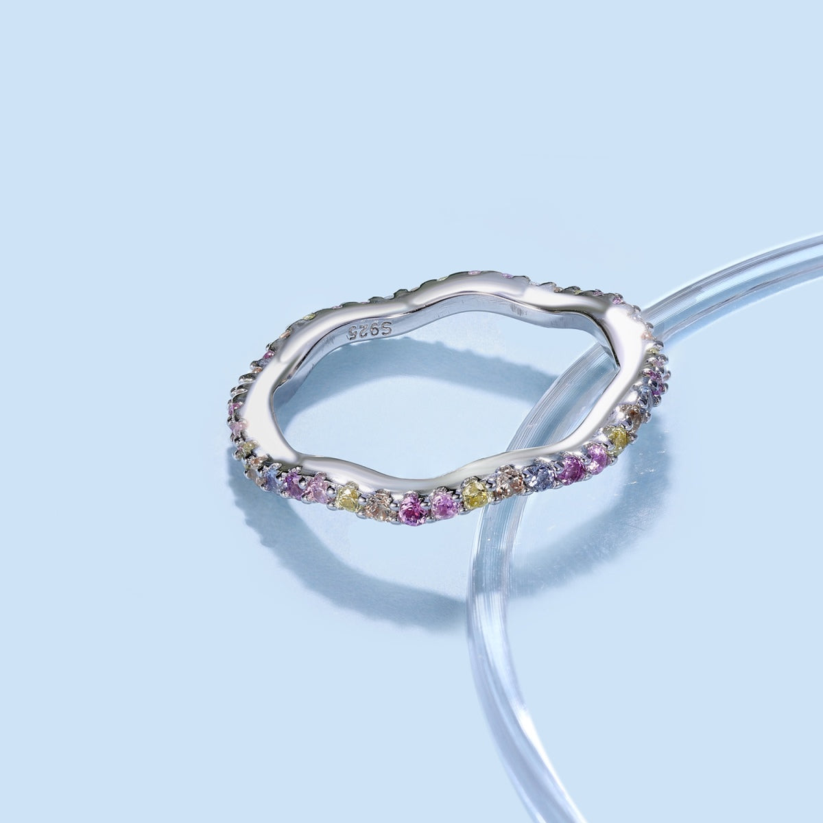 [Perla Lux]Dainty Colorful Round Cut Party Ring