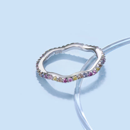[Perla Lux]Dainty Colorful Round Cut Party Ring