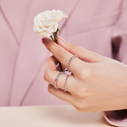 [Perla Lux]Unique Scintillating Round Cut Daily Ring