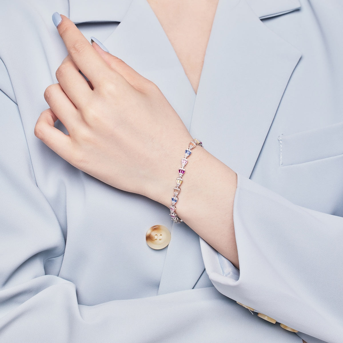 [Perla Lux]Radiant Water Drop Shape Daily Bracelet