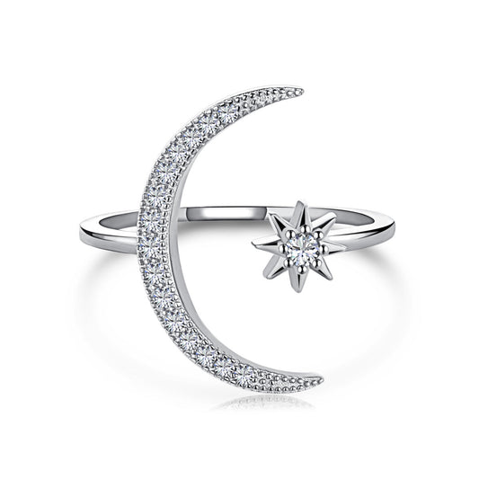 [Perla Lux]Eternity Moon & Star Ring