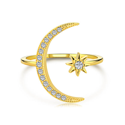 [Perla Lux]Eternity Moon & Star Ring
