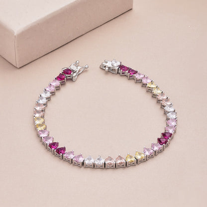 [Perla Lux]Luxurious Colorful Romantic Heart Shape Lover Bracelet
