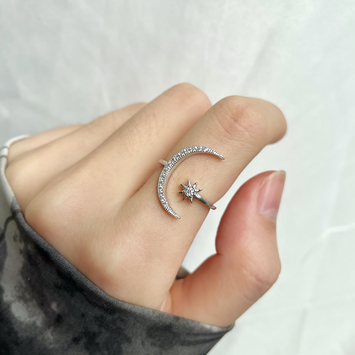 [Perla Lux]Eternity Moon & Star Ring