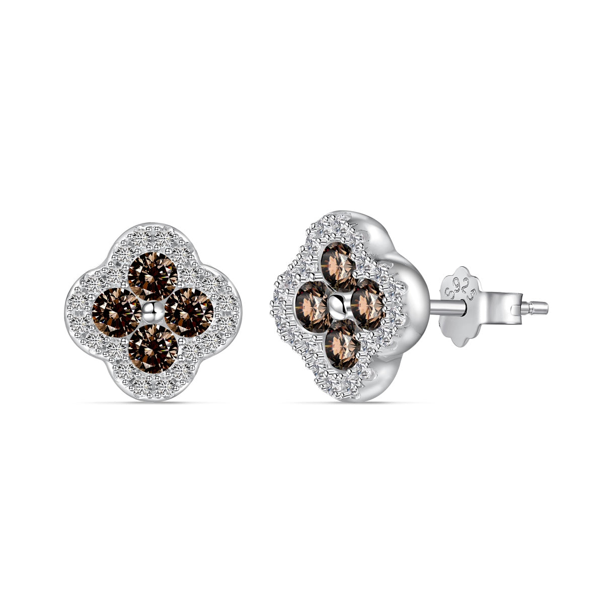 [Perla Lux]Four-Leaf Clover Flower Shaped Earrings