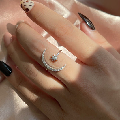 [Perla Lux]Eternity Moon & Star Ring