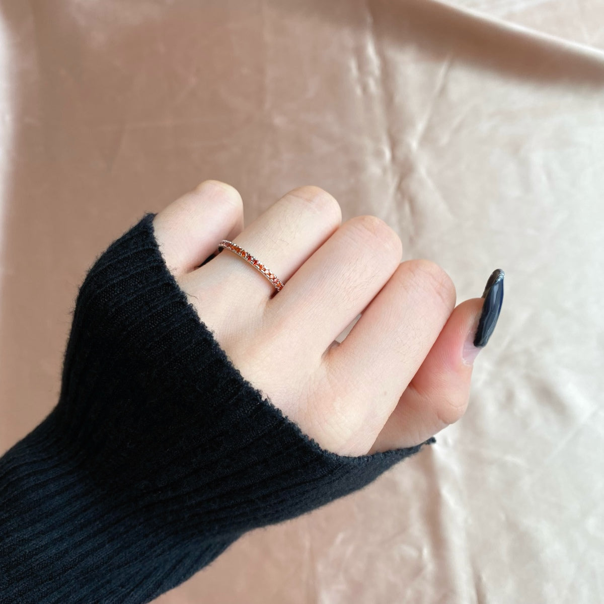 [Perla Lux]Delicate Sparkling Round Cut Daily Ring