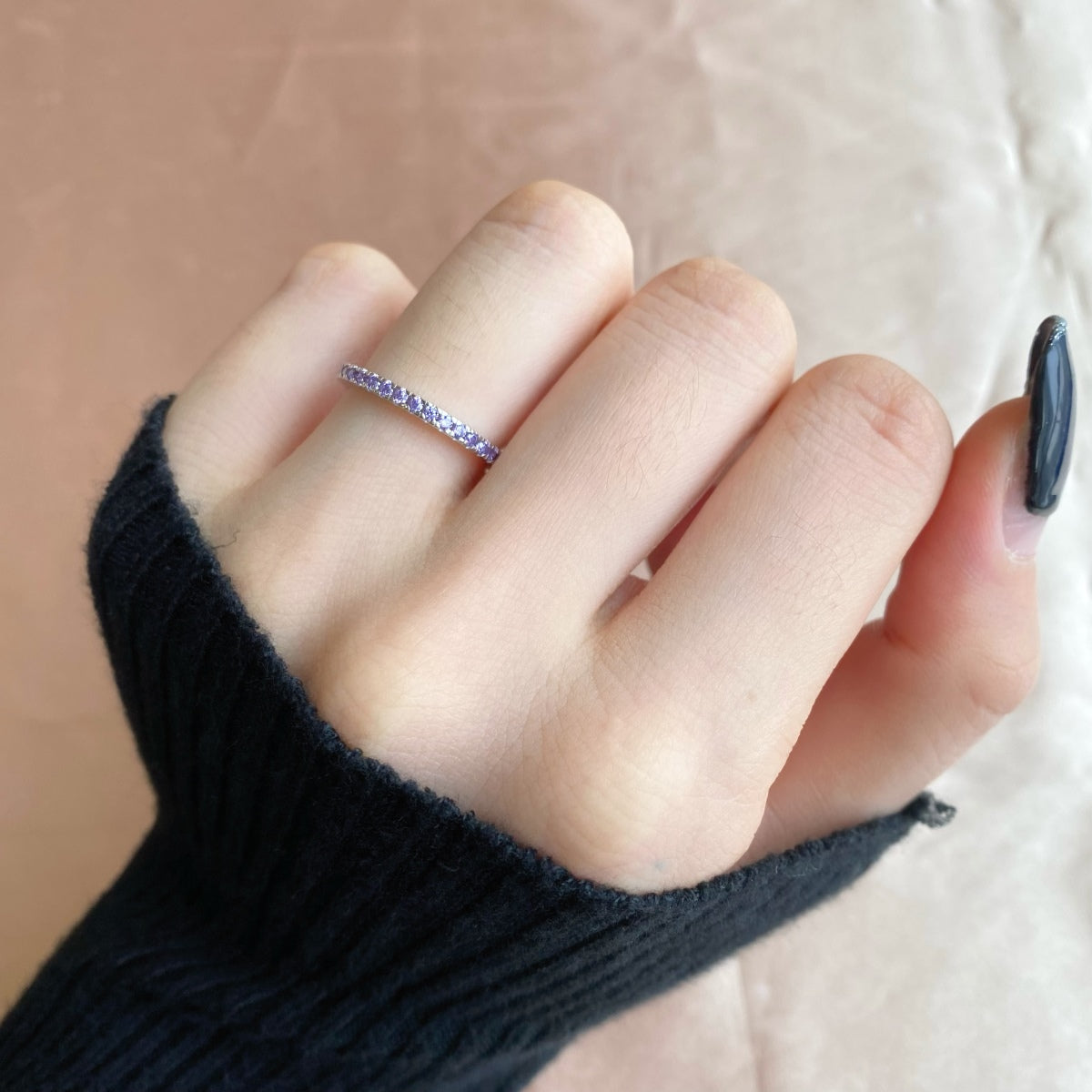[Perla Lux]Delicate Sparkling Round Cut Daily Ring