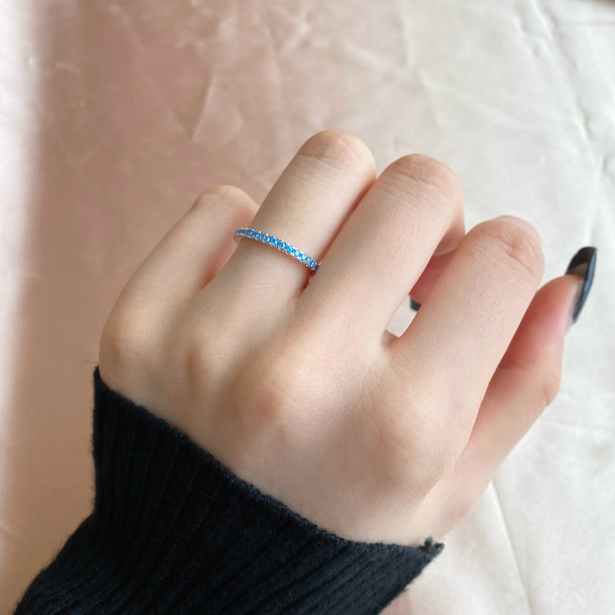 [Perla Lux]Delicate Sparkling Round Cut Daily Ring