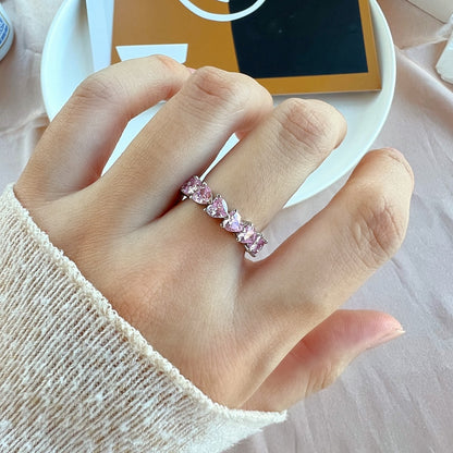 [Perla Lux]0.25 Carat Radiant Romance Heart Cut Lover Ring
