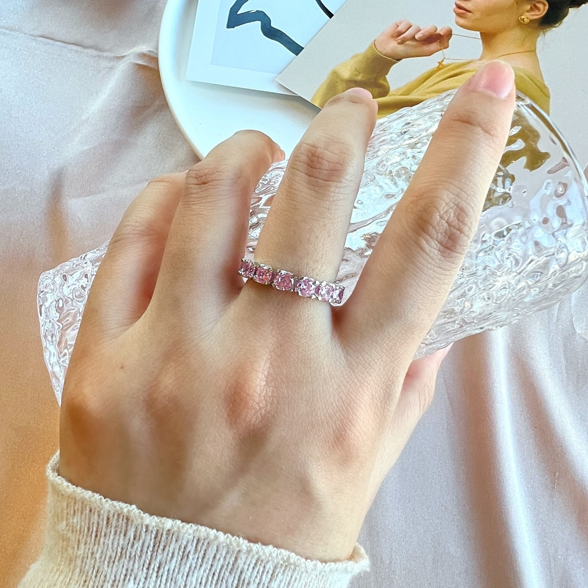 [Perla Lux]Eternity Round Cut Tennis Ring