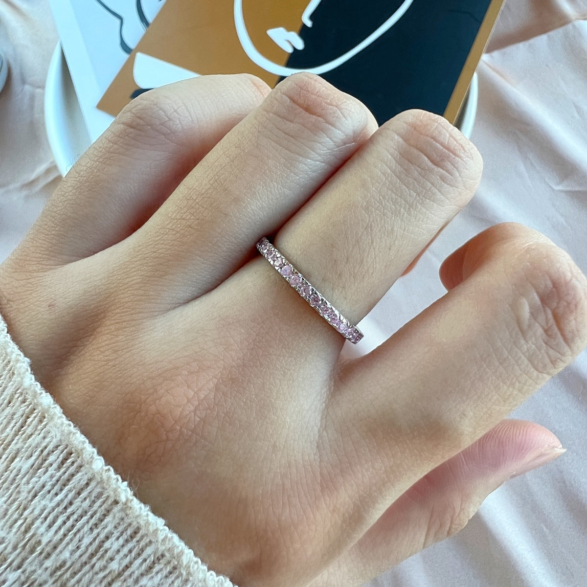 [Perla Lux]Delicate Sparkling Round Cut Daily Ring