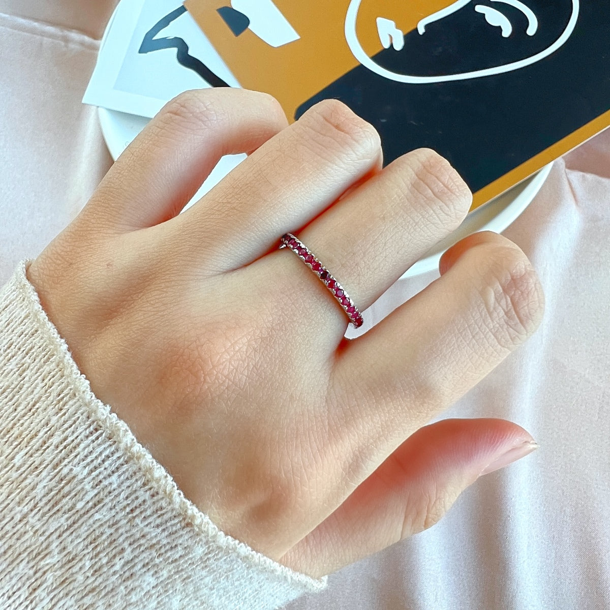 [Perla Lux]Delicate Sparkling Round Cut Daily Ring