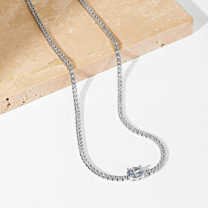 [Perla Lux]1.0 Carat Shining Oval Cut Necklace