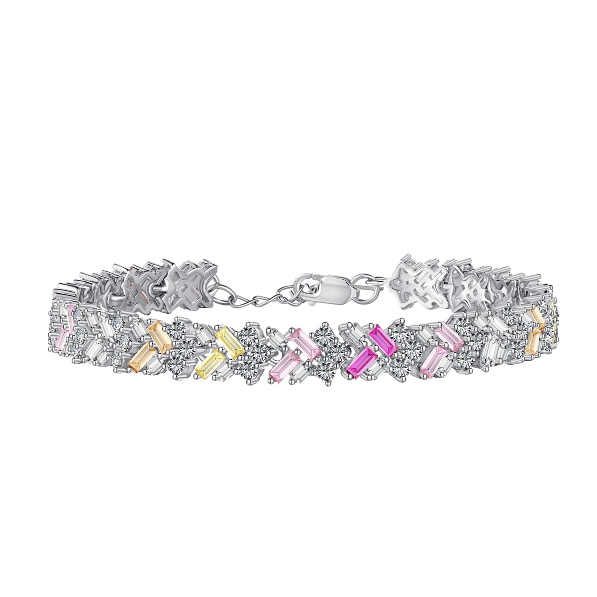 [Perla Lux]Dazzling Unique Multi Shape Daily Bracelet