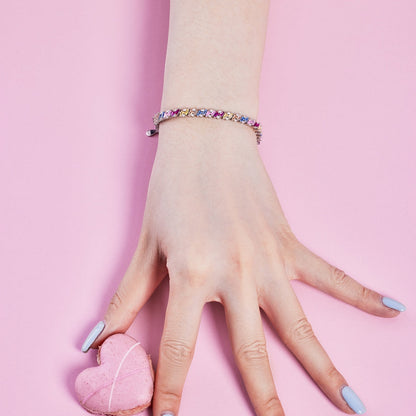 [Perla Lux]Ornate Sparkling Multi Cut Party Bracelet