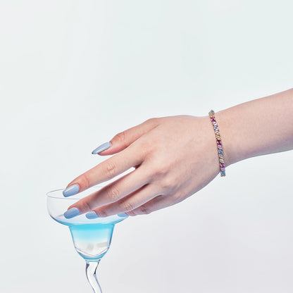 [Perla Lux]Ornate Sparkling Multi Cut Party Bracelet