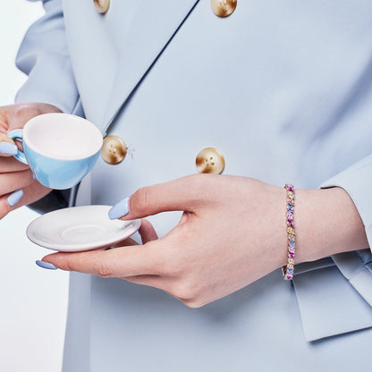 [Perla Lux]Ornate Sparkling Multi Cut Party Bracelet