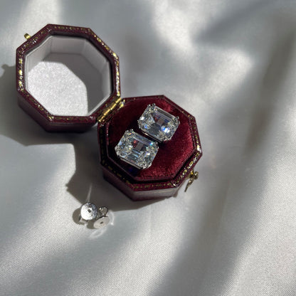 [Perla Lux]Dazzling Square Shape Earrings